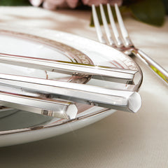 KINGSTONE Silverware Set, 18/10 Stainless Steel Flatware Cutlery Set with Hexagon Handle, for Hotel, Home, Party, Wedding Gift, Mirror Polish and Dishwasher Safe