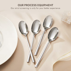 KINGSTONE Dinner Spoon Set, Tablespoons Silverware Spoons, Premium Food Grade Stainless Steel Spoons, Mirror Finish & Dishwasher Safe, Use for Kitchen, Home, Wedding, Party