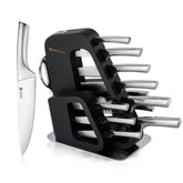 KINGSTONE 14 Pcs Kitchen Knife Set with Block, German Stainless Steel Knife Set with Built-in Sharpener, Dishwasher Safe Knife Block Set (14pcs)
