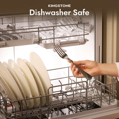 KINGSTONE Teardrop Silverware Set, 18/10 Stainless Steel Flatware Set, Modern Design Cutlery Set for Home/Hotel/Wedding,Mirror Polished and Dishwasher Safe