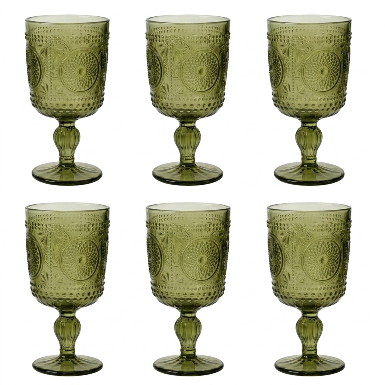 Antico Vintage Embossed Goblets, Set of 6 – KINGSTONE
