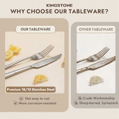 KINGSTONE Mirror Polish Silverware Set, 18/10 Stainless Steel Flatware Set, Dishwasher Safe Cutlery Set for Wedding, Home, Restaurant, Knives Spoons and Forks Set