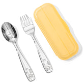 KINGSTONE Toddler Utensils Set with Case, 18/10 Stainless Steel Kids Silverware, Cute Car Design Food-Grade Kids Utensils, Dishwasher Safe