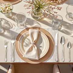 KINGSTONE Vintage Carved Silverware Set, 5-Piece 18/10 Stainless Steel Flatware
