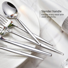 KINGSTONE Silverware Set, Flatware Set Cutlery Set Premium 18/10 Stainless Steel, Tableware Include Forks Knives Spoons for Home Kitchen Restaurant Wedding, Dishwasher Safe