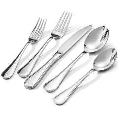 KINGSTONE Teardrop Silverware Set, 18/10 Stainless Steel Flatware Set, Modern Design Cutlery Set for Home/Hotel/Wedding,Mirror Polished and Dishwasher Safe