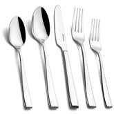 KINGSTONE Mirror Polish Silverware Set, 18/10 Stainless Steel Flatware Set, Dishwasher Safe Cutlery Set for Wedding, Home, Restaurant, Knives Spoons and Forks Set