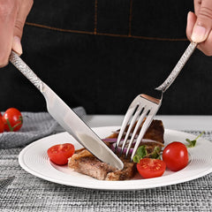 KINGSTONE Premium Silverware Sets, 18/10 Stainless Steel Flatware Set,20-Piece Cutlery with Tin Flow Handles, Dishwasher Safe (20-Piece)