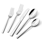 KINGSTONE Silverware Set, Forged Novelty Flatware Cutlery Utensil Set Premium Stainless Steel for Kitchen, Home, Wedding, Party, Mirror Polished and Dishwasher Safe