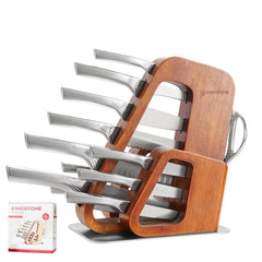 KINGSTONE 14 Pcs Kitchen Knife Set with Block, German Stainless Steel Knife Set with Built-in Sharpener, Dishwasher Safe Knife Block Set (14pcs)