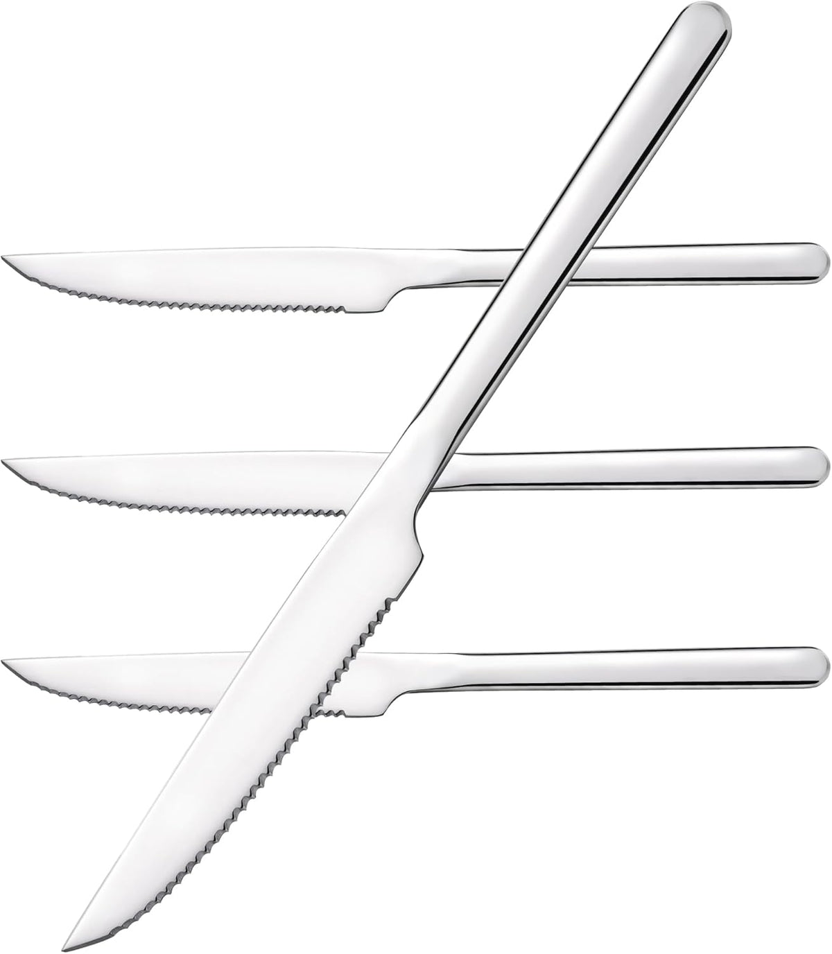 KINGSTONE Sharp Steak Knives, German Stainless Steel Steak Knife Set with Full-Serrated Blade, 9.4-Inch Sleek Design Table Knives, Mirror Polished
