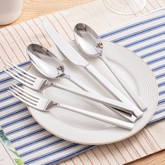 KINGSTONE Silverware Set, Flatware Cutlery Set Premium Stainless Steel, for Kitchen, Home, Wedding, Party, Mirror Polished and Dishwasher Safe