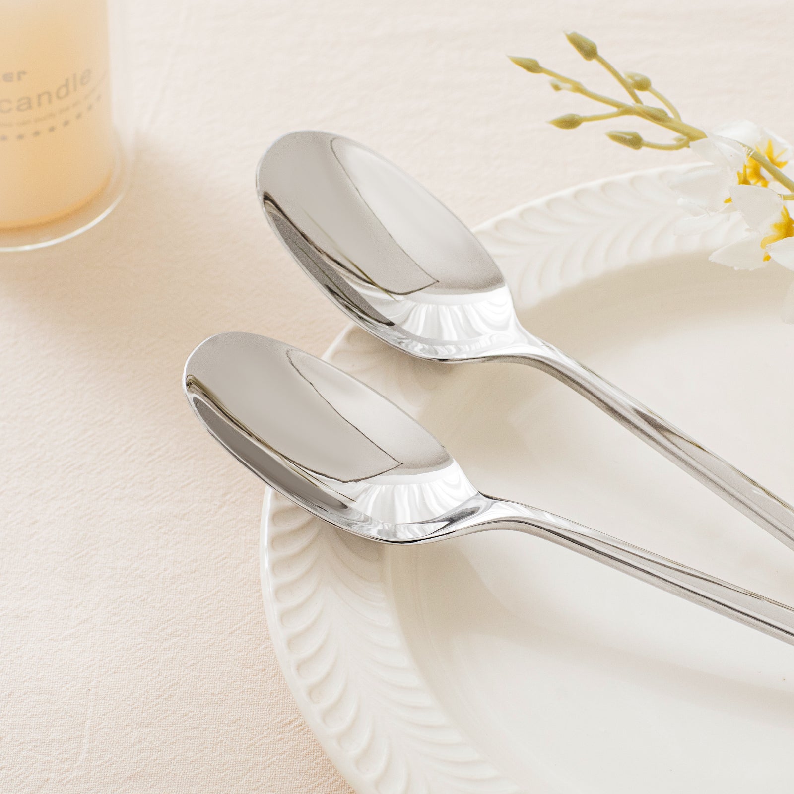 KINGSTONE Dinner Spoon Set, Tablespoons Silverware Spoons, Premium Food Grade Stainless Steel Spoons, Mirror Finish & Dishwasher Safe, Use for Kitchen, Home, Wedding, Party
