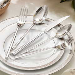 KINGSTONE Silverware Set, 18/10 Stainless Steel Flatware Cutlery Set with Hexagon Handle, for Hotel, Home, Party, Wedding Gift, Mirror Polish and Dishwasher Safe