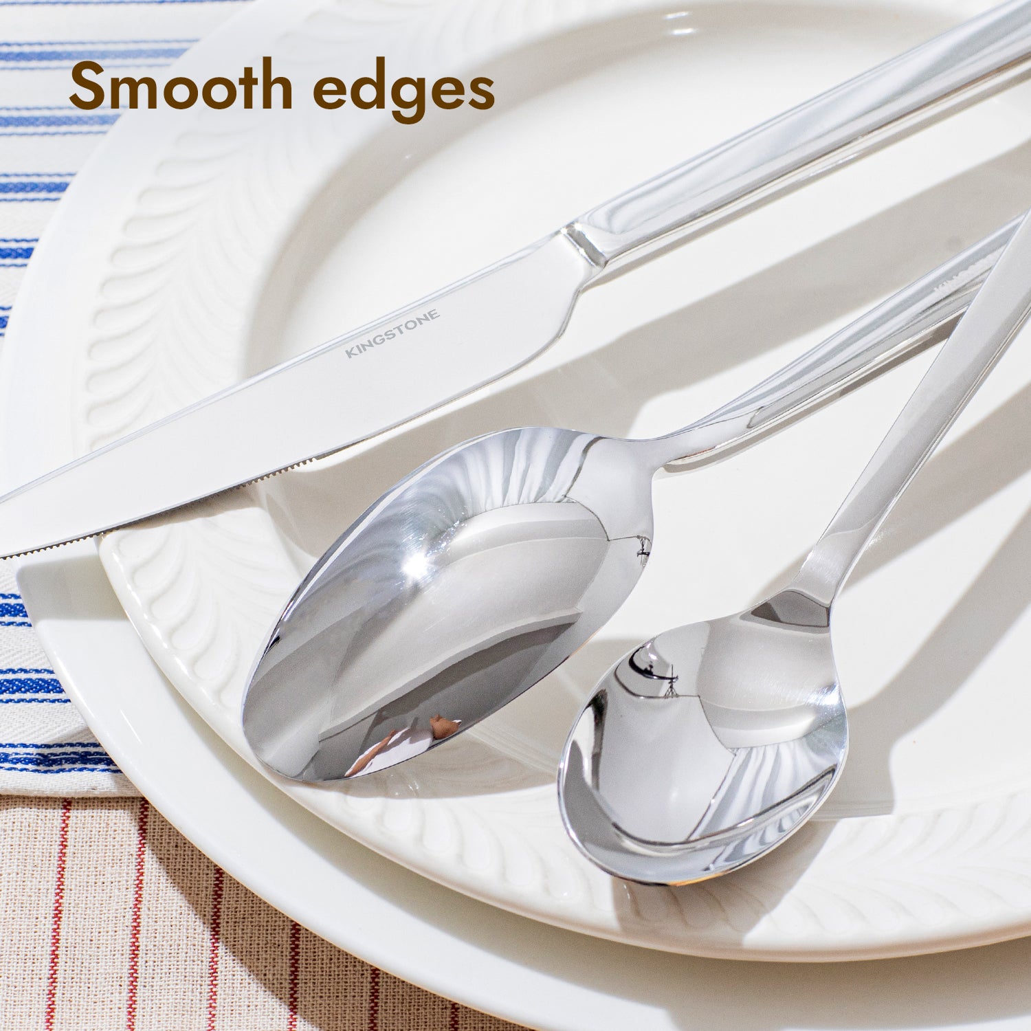 KINGSTONE Silverware Set, Flatware Cutlery Set Premium Stainless Steel, for Kitchen, Home, Wedding, Party, Mirror Polished and Dishwasher Safe
