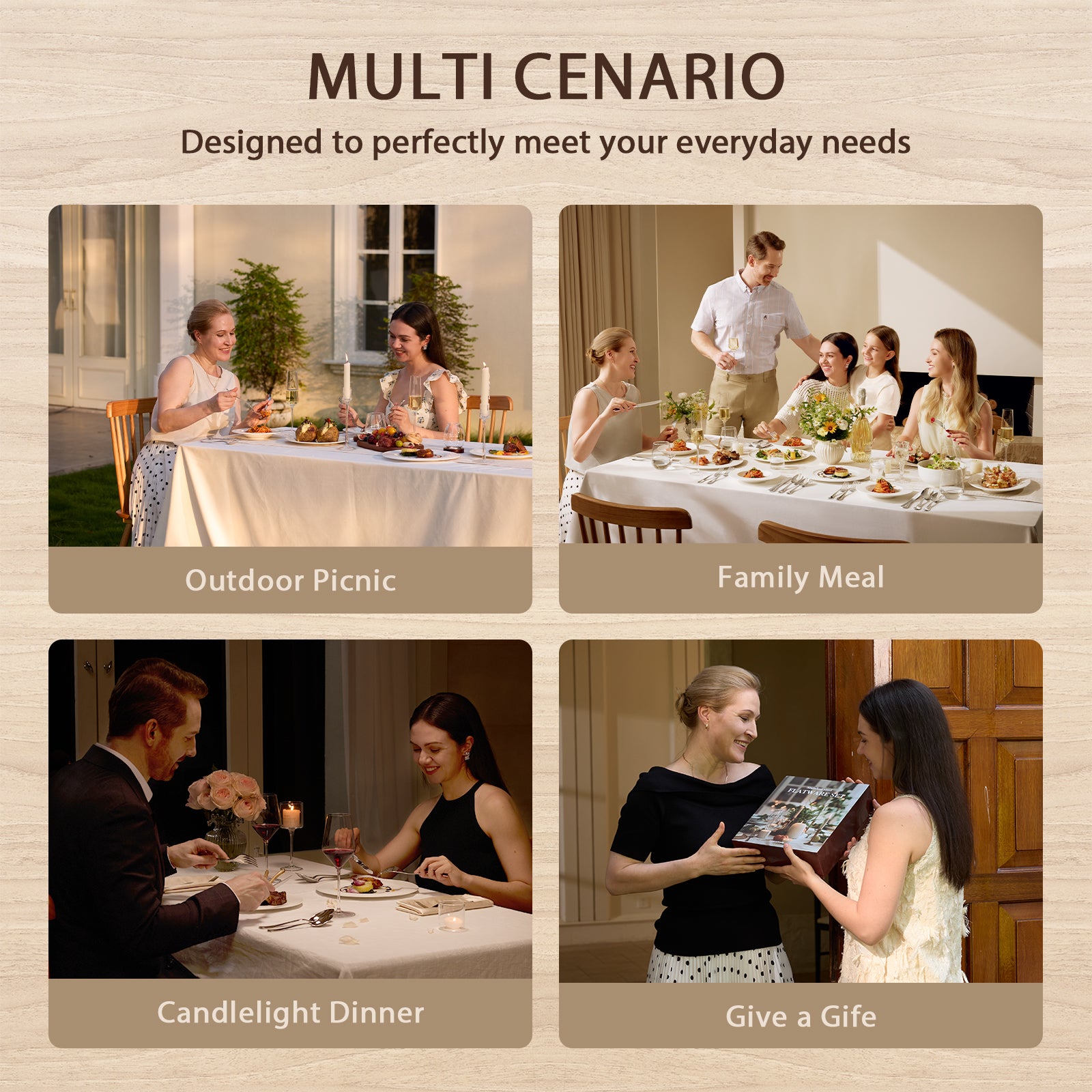 KINGSTONE Silverware Set, Flatware Cutlery Set Premium Stainless Steel, for Kitchen, Home, Wedding, Party, Mirror Polished and Dishwasher Safe