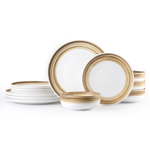 Hand-Painted 12 Piece Dinnerware Set, Service for 4