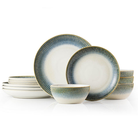Artisan 12 Piece Dinnerware Set, Service for 4 - WK11409-BU12