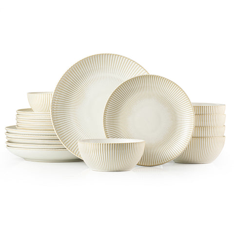 Artisan 18 Piece Dinnerware Set, Service for 6 - WK11409-WH18