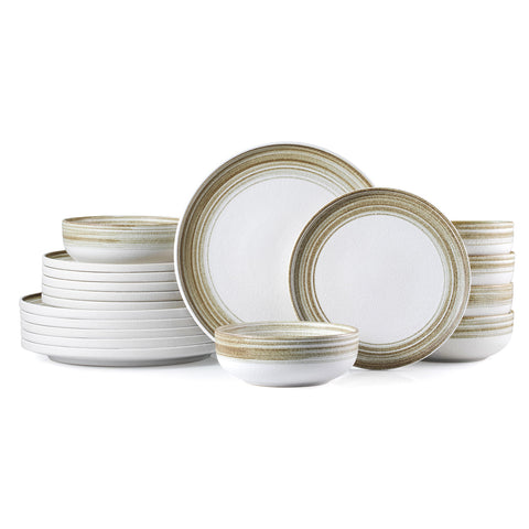 Hand-Painted 18 Piece Dinnerware Set, Service for 6