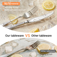 KINGSTONE Silverware Set 18/10 Stainless Steel Flatware Utensils Set