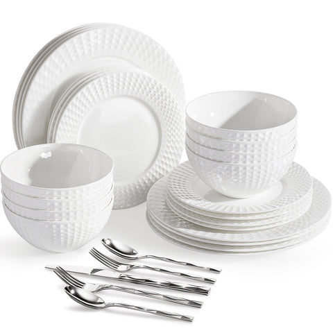 Facet 64 Piece Dinnerware Set, Service for 8 - WK11302-24p+40p