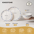 Fiorella 12 Piece Dinnerware Set, Service for 4 - WK11508-12T