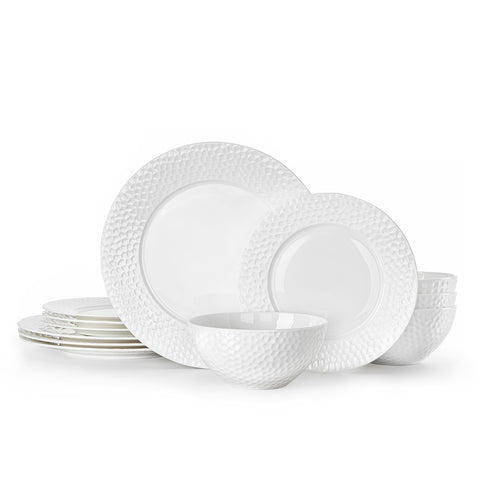 Hammered 24 Piece Dinnerware Set, Service for 8 - WK11304-24T