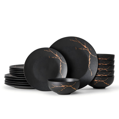 Obsidian 18 Piece Dinnerware Set, Service for 6 - WK11501-BL18