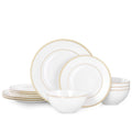 Gold Trim 12 Piece Dinnerware Set, Service for 4 - WK11502-12T