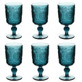 Antico Vintage Embossed Goblets, Set of 6 - WF-1777BL-6P