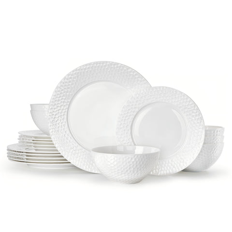 Hammered 18 Piece Dinnerware Set, Service for 6 - WK11304-18T