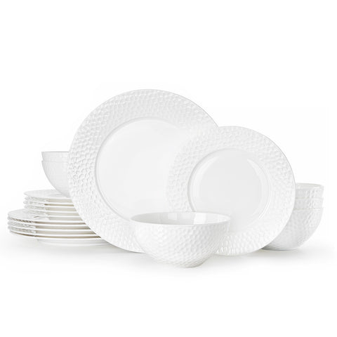 Hammered 24 Piece Dinnerware Set, Service for 8 - WK11304-24T