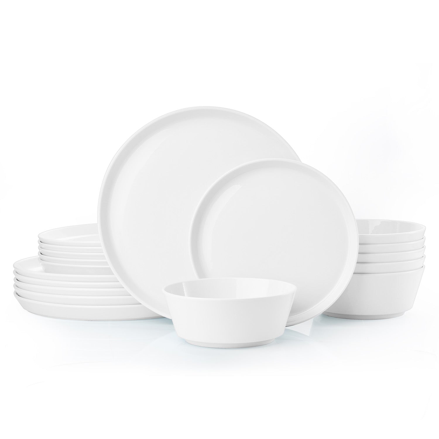 KINGSTONE Bone China Dinnerware Sets for 4, 12-Piece Lightweight Porcelain plates and bowls sets, Scratch Resistant Dish Set, Kitchen Dinner Set, for Home, Party, Gift, Microwave & Dishwasher Safe