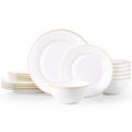 Gold Trim 18 Piece Dinnerware Set, Service for 6 - WK11502-18T