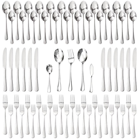 Droplet 65 Piece Flatware Set, Service for 12
