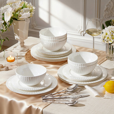 Facet 64 Piece Dinnerware Set, Service for 8 - WK11302-24p+40p