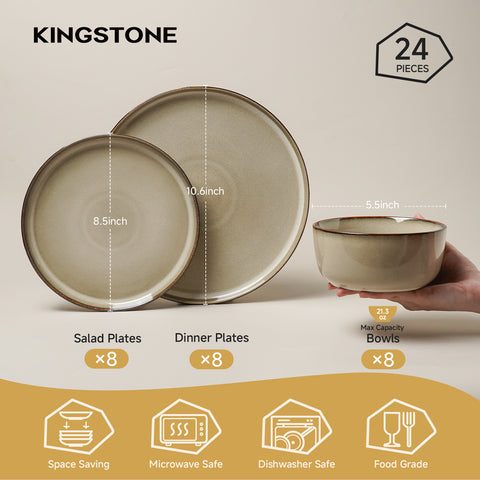 Aquaria 24 Piece Dinnerware Set, Service for 8 - WK11408-RE24