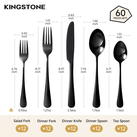 Droplet 60 Piece Flatware Set, Service for 12