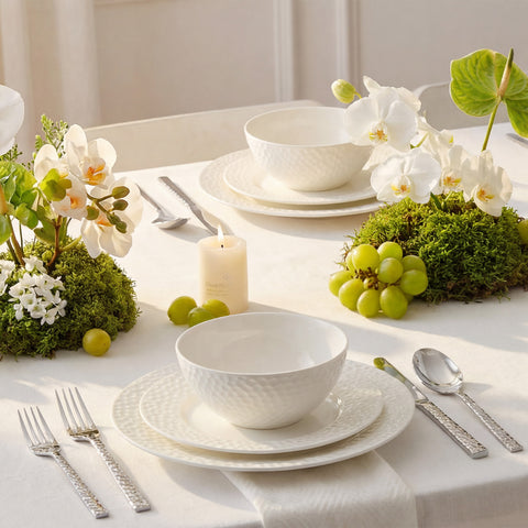 Hammered 24 Piece Dinnerware Set, Service for 8 - WK11304-24T