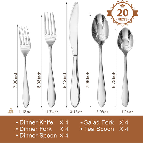 Rondine Flatware Set A - KS6613-SL20