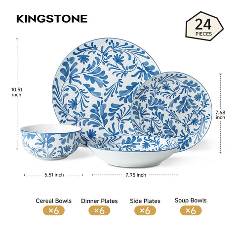 Country 24 Piece Dinnerware Set, Service for 6