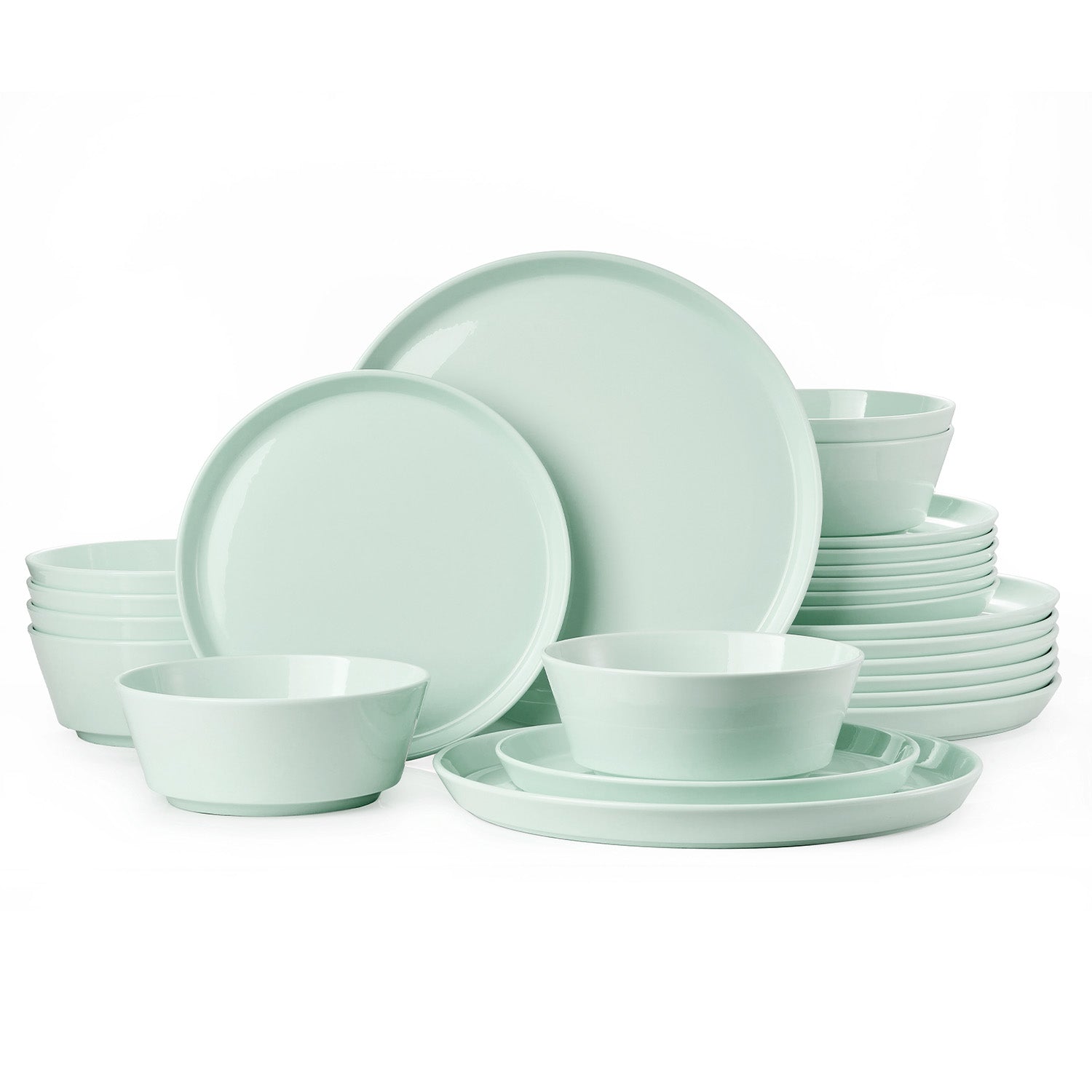 KINGSTONE Bone China Dinnerware Sets for 4, 12-Piece Lightweight Porcelain plates and bowls sets, Scratch Resistant Dish Set, Kitchen Dinner Set, for Home, Party, Gift, Microwave & Dishwasher Safe