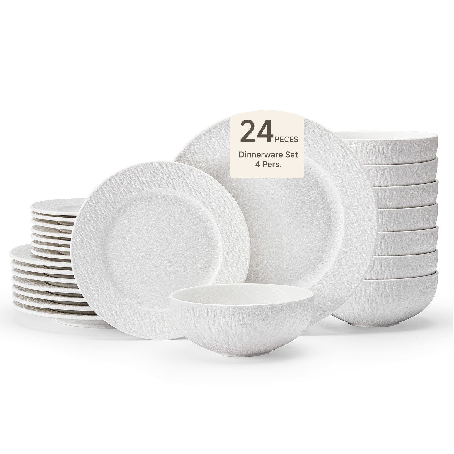 KINGSTONE Stoneware Dinnerware Sets, Matte Marble Pattern Premium Porcelain dishes set, Plates and Bowls Sets, Place Setting with Dinner Plate, Salad Plate, Pasta Bowl