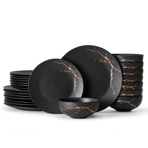Obsidian 24 Piece Dinnerware Set, Service for 8 - WK11501-BL24