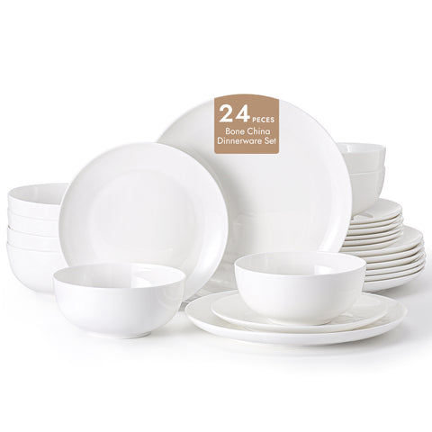 Celestia Quiet Luxury Bone China 24 Piece Dinnerware Set, Service for 8