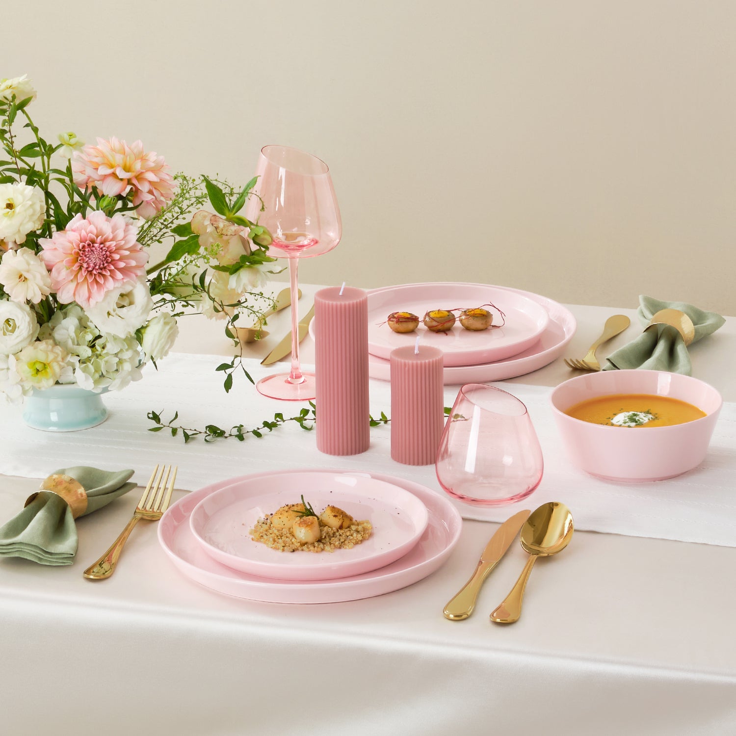 KINGSTONE Bone China Dinnerware Sets for 4, 12-Piece Lightweight Porcelain plates and bowls sets, Scratch Resistant Dish Set, Kitchen Dinner Set, for Home, Party, Gift, Microwave & Dishwasher Safe