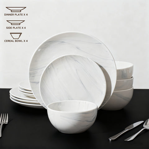 Venato 12 Piece Dinnerware Set, Service for 4 - WF-RO005-12P