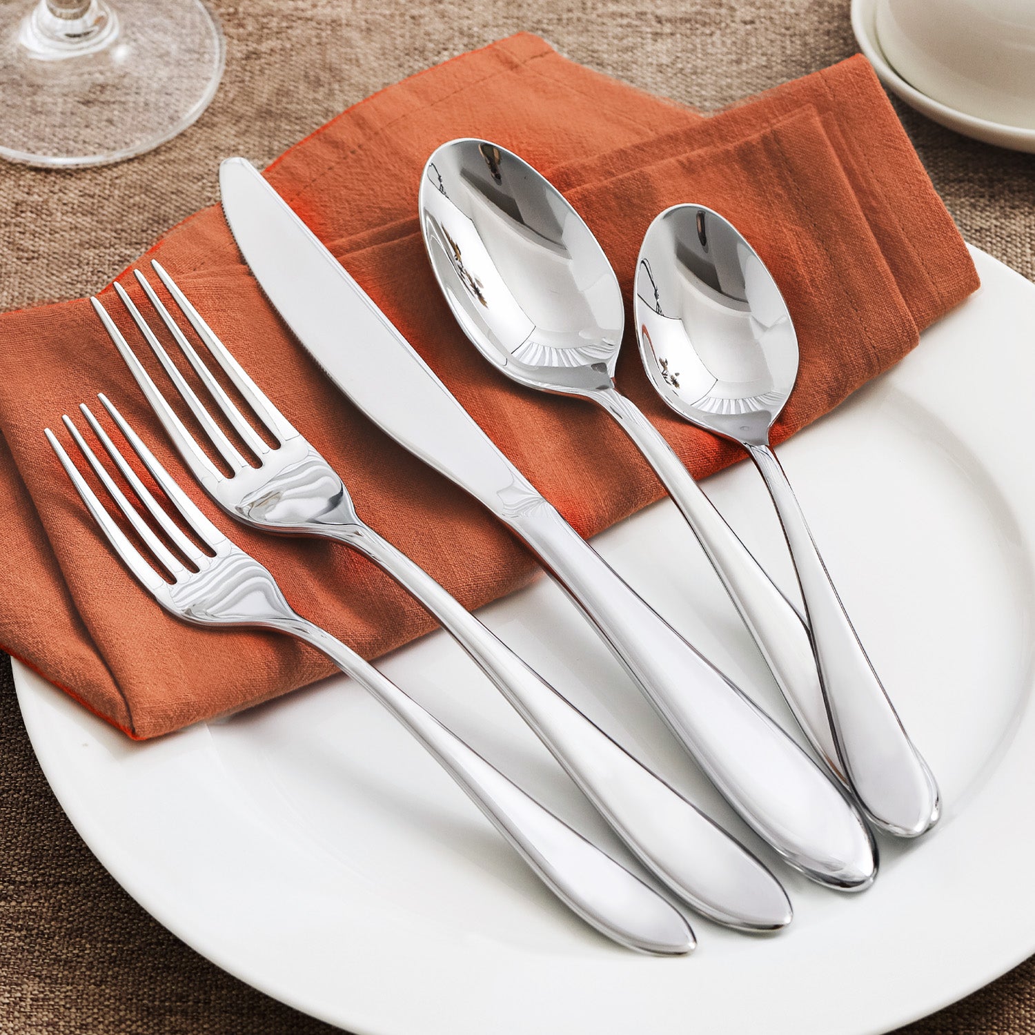 KINGSTONE Silverware Set,18/10 Premium Stainless Steel Flatware Set, for Home, Restaurant, Wedding and Party Use, Mirror-Polished Cutlery Set, Dishwasher Safe