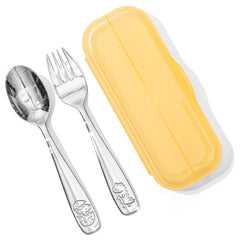 KINGSTONE Toddler Utensils Set with Case, 18/10 Stainless Steel Kids Silverware, Food-Grade Baby Spoons Self Feeding, Children Safe Forks and Spoons, Mirror Polished, Dishwasher Safe